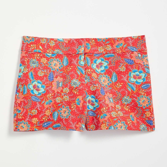 LOFT Pants - LOFT floral mid rise tailored shorts, 43", red